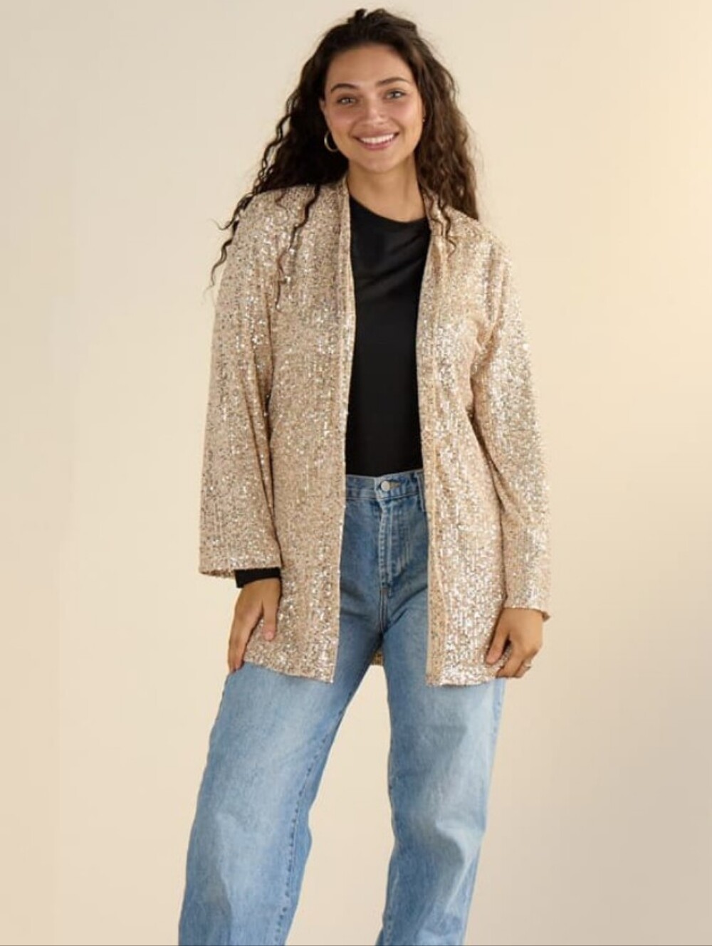 🆕Laurel Grey- Champagne Sequin Duster. BEAUTIFUL! Makes a statement! XXL